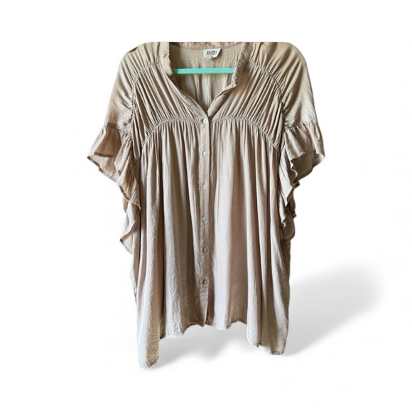 BiBi Tops - BiBi oversized gold/tan blouse size large